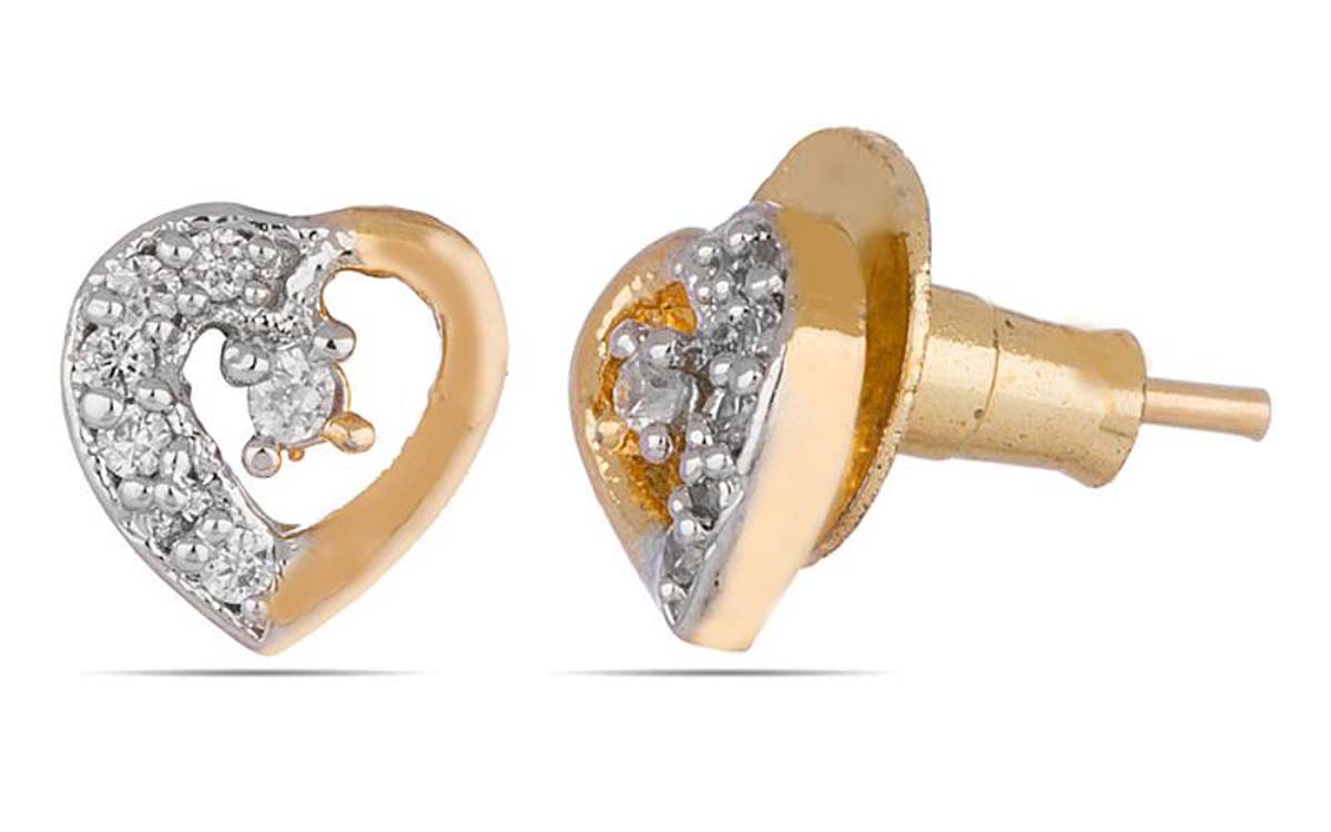 Stud Earrings Set – Heart-Shaped – American Diamonds – Unique Tops Earrings – Fashion Accessories – Jewelry Collection
