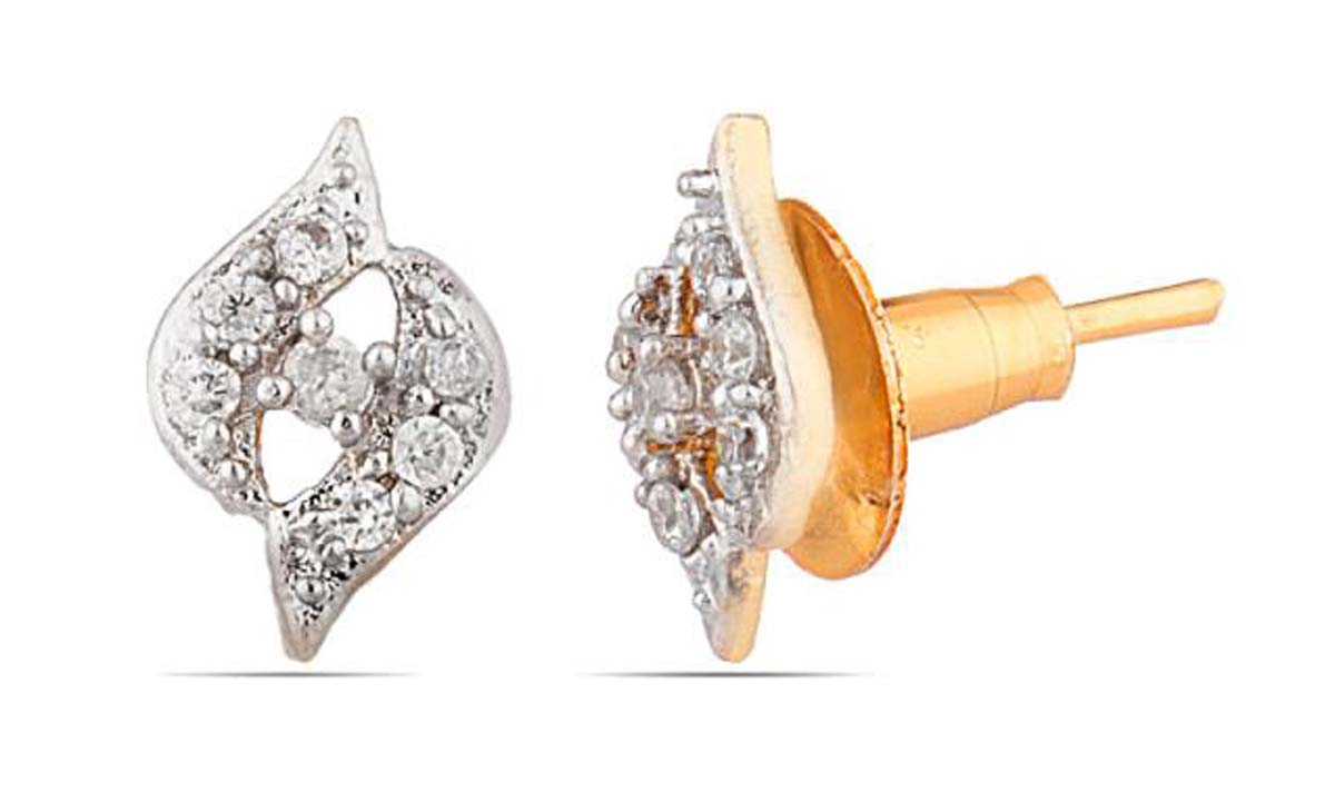 Stud Earrings Set – Conch Shaped – American Diamonds – Exclusive Ear Jewelry Collection – Fashion Accessories