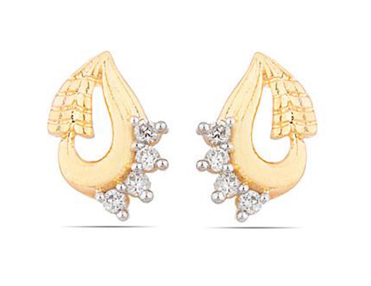 Stud Earrings Set – Inverted Question Mark Motif – American Diamonds – Exclusive Ear Jewelry Collection – Fashion Accessories