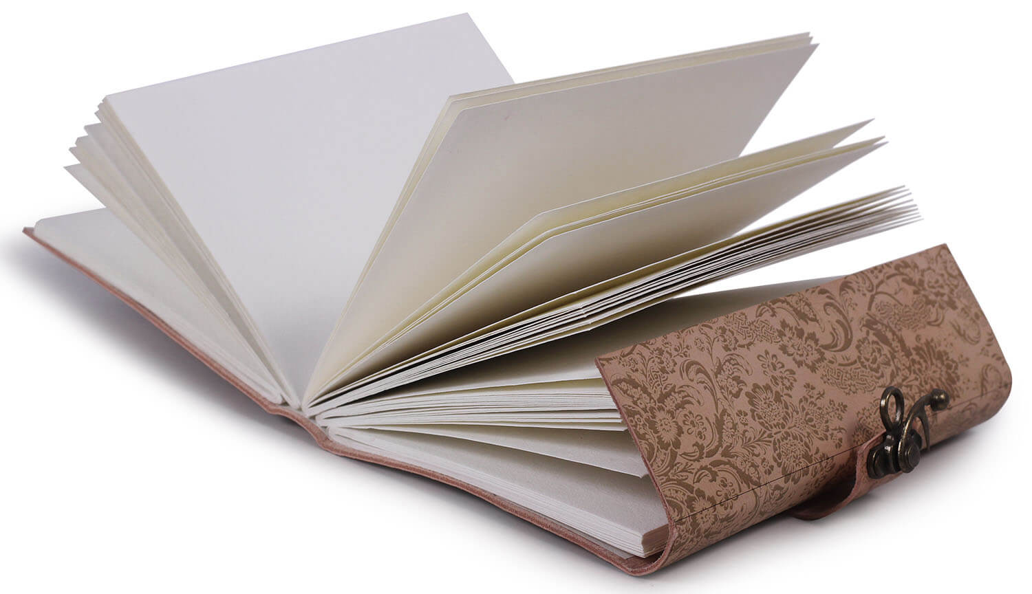 ArtistryBazaar Handmade 5" W X 1" H Creative and Unique handstitched paisley print cover notebook with white unlined pages and lock for school ,college ,work, journal writing with 180 pages