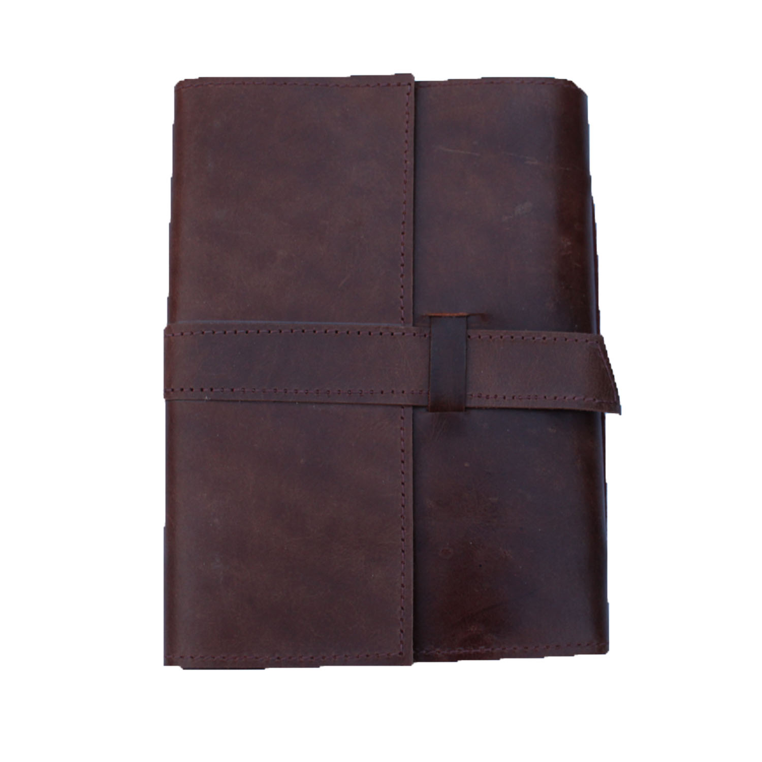 Buy in Bulk Wholesale Journal with Handmade Paper Recycled Leather 8” Brown Diary with Flap - Rustic-Look Notebooks/Sketchbooks/Gifts from India