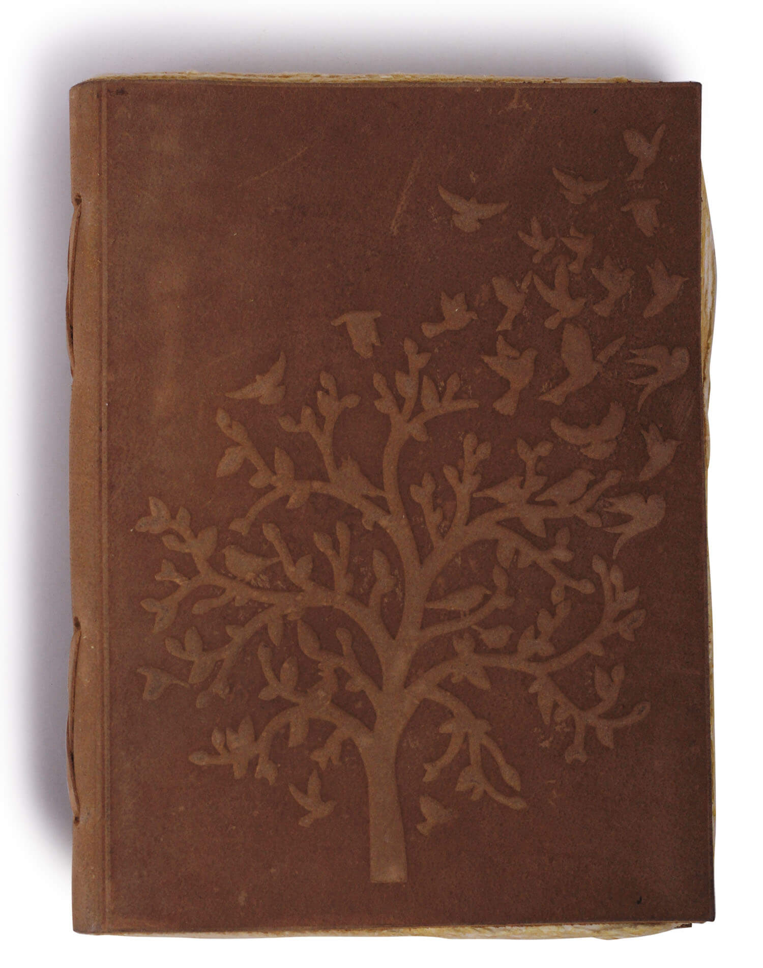 ArtistryBazaar Handmade 5" W X 1" H  brown leather antique and unique leather cover journal for men and women made with unlined handmade paper with 180 pages