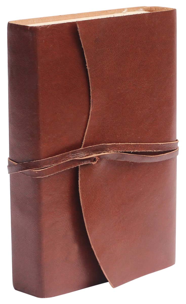 Buy in Bulk Wholesale Handcrafted Leather Journal with Handmade Paper - 6” Brown Diary with Distressed-Texture - Rustic-Look Notebooks/Sketchbooks/Gifts from India