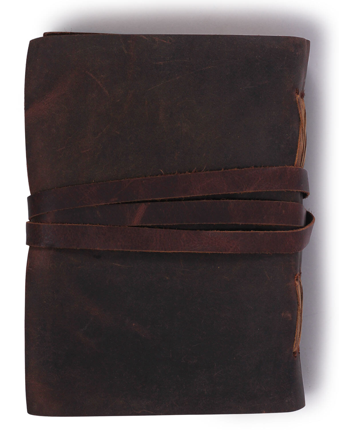 ArtistryBazaar Handmade 5" W X 1.4" H Brown leather antique and unique leather cover journal for men and women made with yellow unlined handmade paper with 180 pages.