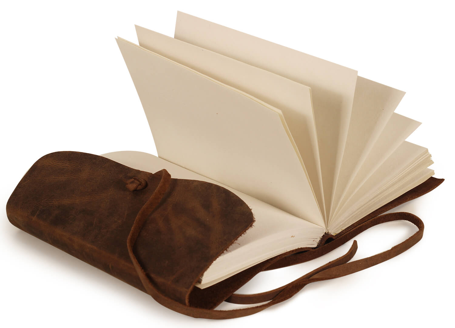 ArtistryBazaar Handmade 5" W X 1.4" H Brown leather antique and unique leather cover journal for men and women made with yellow unlined handmade paper with 180 pages.