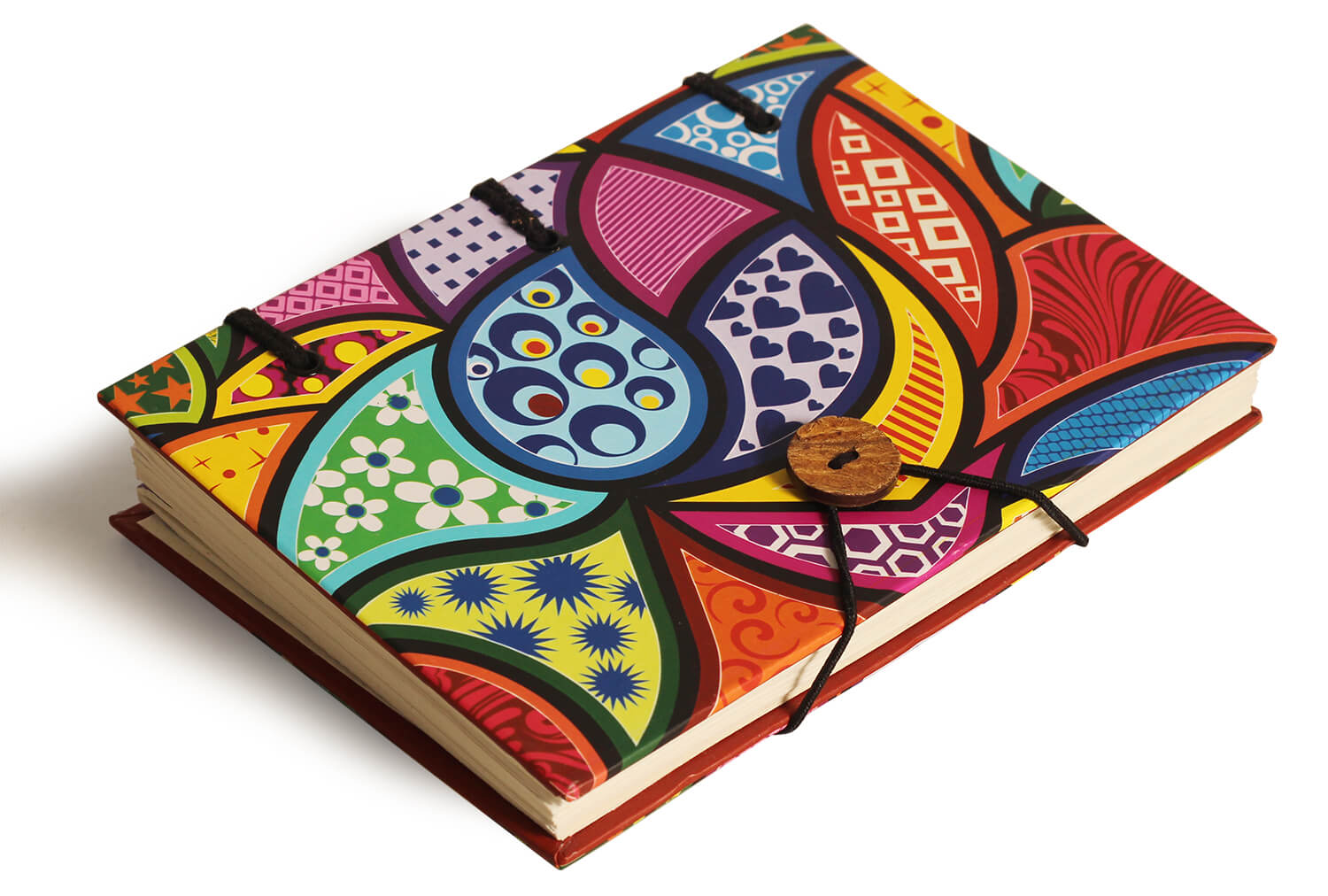 ArtistryBazaar Journal Writing Notebook Handmade Printed Abstract Pattern Travel Diary Blank Paper for Men and Women Vintage Multicolor Sketchbook Unique Gift Ideas (7 x 5 Inches)