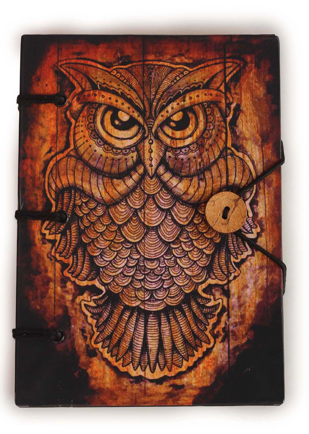 ArtistryBazaar Owl Journal Perfect Christmas Gfts for Women Men , 7Inch Handmade Journal, Antique Notebook, Vintage Sketchbook with Handmade Paper