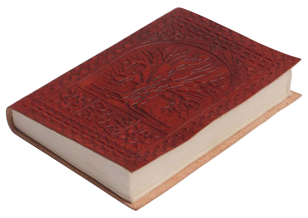 Buy in Bulk Wholesale Leather Journal with Handmade Paper - Handcrafted 6” Brown Diary with Embossing - Rustic-Look Notebooks/Sketchbooks/Gifts from India