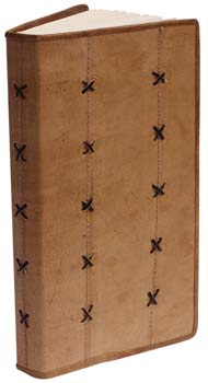 7” Leather Journal / Diary with Crosses - Beige Color - Eco-Friendly Handmade Papers - Gifts - Buy in Bulk Wholesale