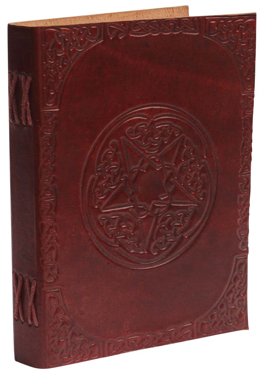 Buy in Bulk Wholesale Tan-Brown Leather Journal with Ethnic-Look Motif Embossing - Handcrafted 7” Diary with Handmade Papers - Rustic-Look Sketchbooks/Gifts from India