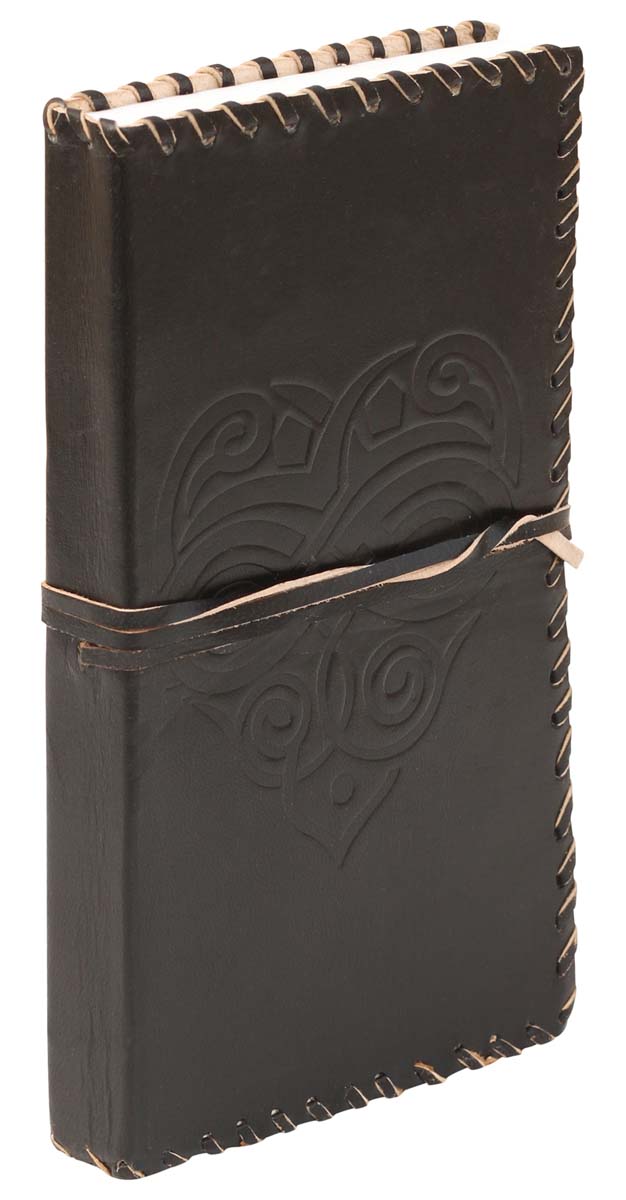 Genuine Handmade Leather Journal / Personal Notebook in Black - Celtic knot Motif Embossed Leather - Travel Diaries & Gift Ideas - Buy in Bulk Wholesale