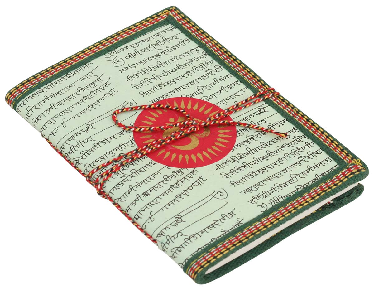 Handmade Paper Art Journal / Personal Notebook - Om Symbol Ethnic-Look Recycled Paper Eco-Friendly Diary - Travel Diaries & Gift Ideas - Buy in Bulk Wholesale