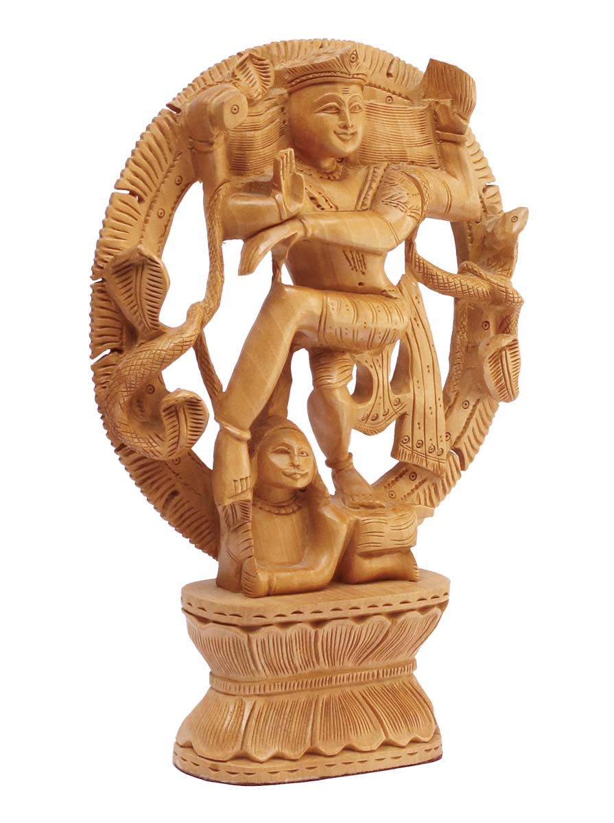 Wholesale 10” Shiva Nataraja (Lord of Dance) Hand-Carved Sculpture/Statue in Wood - Bulk Buy Home Decor Statue & Sculpture from India