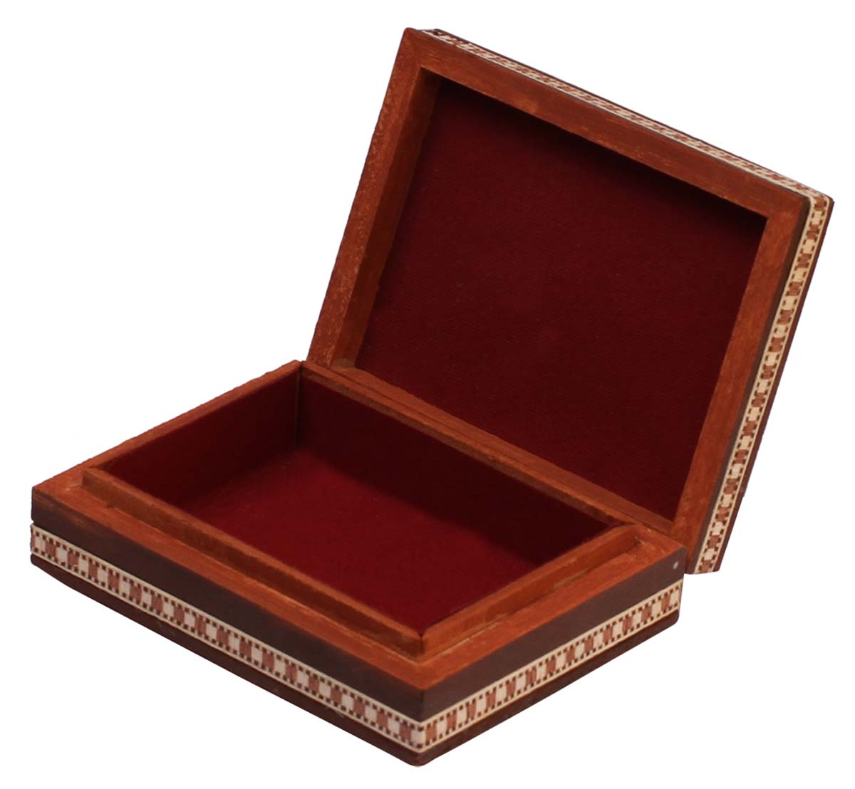 Wholesale 4.2x3.2” Wooden Jewelry Box - Bulk Buy Rectangular Shaped Jewelry Box/Trinket Box with Lord Ganesha Figurine in Gem Stone Dust Painting - Jewelry Accessories from India