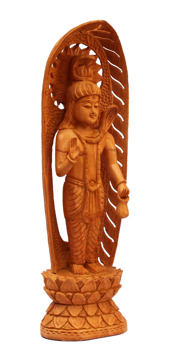 Wholesale 15” Hand-Carved Lord Shiva Sculpture/Statue in Wood - Auspicious Decor Items in Open-Work - Home Decor Statue & Sculpture from Bulk Distributors in India