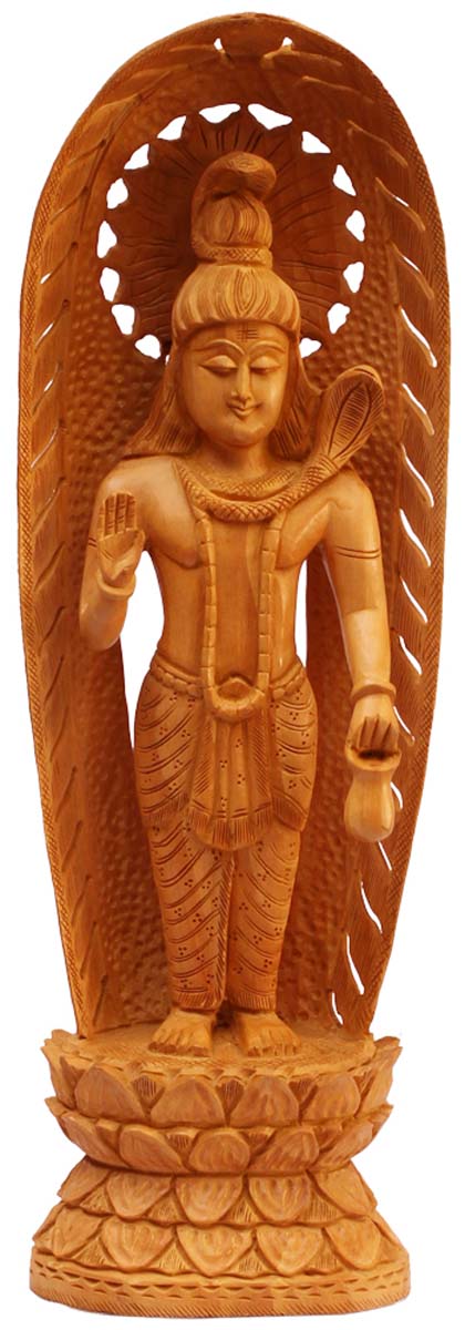 Wholesale 15” Hand-Carved Lord Shiva Sculpture/Statue in Wood - Auspicious Decor Items in Open-Work - Home Decor Statue & Sculpture from Bulk Distributors in India
