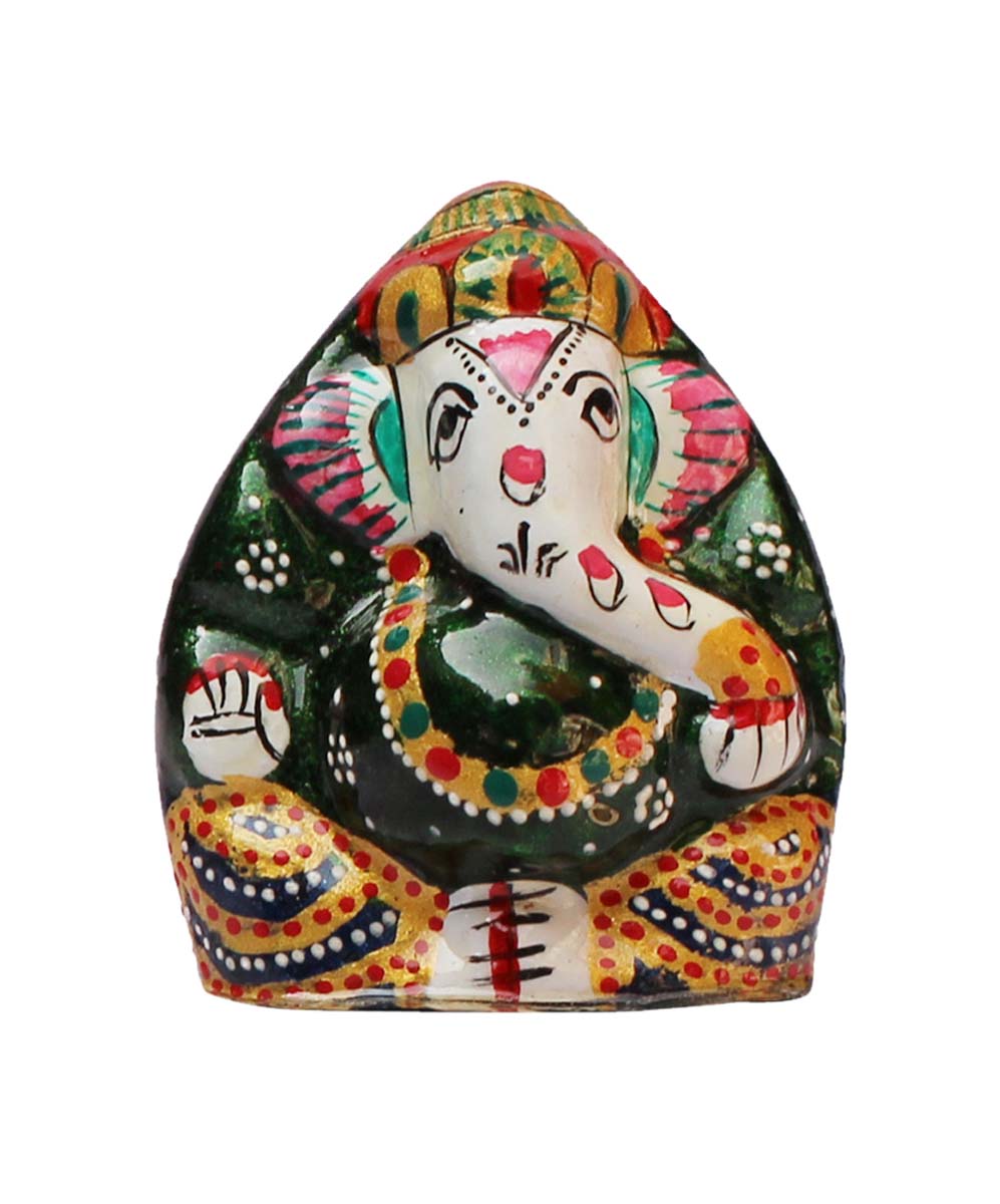 Bulk Wholesale 2” Colorful Metal Statue / Sculpture / Idol of Lord Ganesha in Sitting Pose – Hand-Painted Art-Piece in Traditional Style Meenakari Art – Auspicious Gifts from India