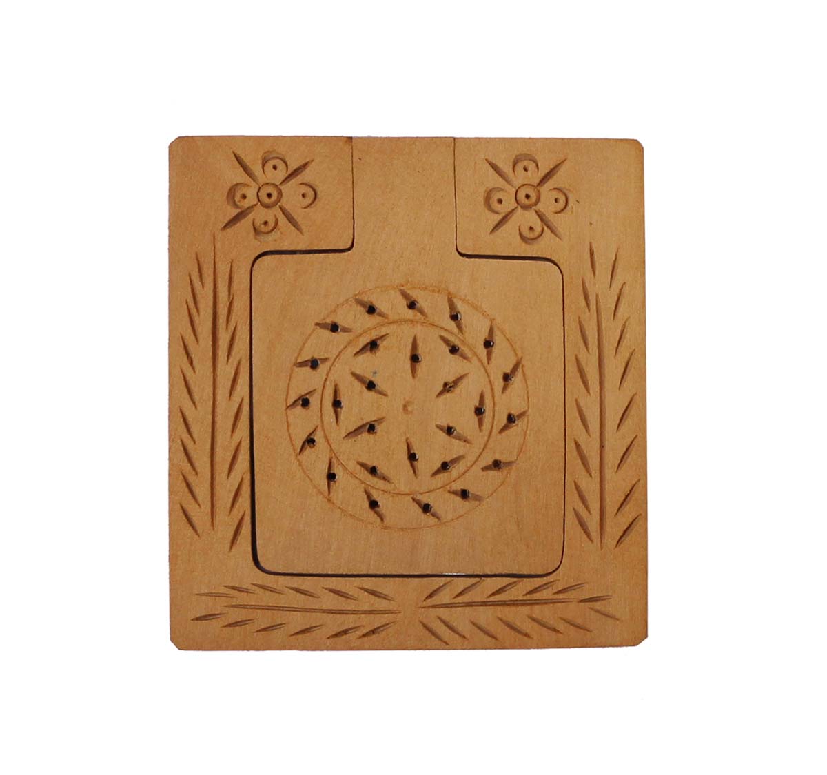 Bulk Wholesale Folding Pocket Mirror - 3” Hand Carved Decorative Pocket Mirror in Wood - Ethnic & Thoughtful Gifts for Women from India