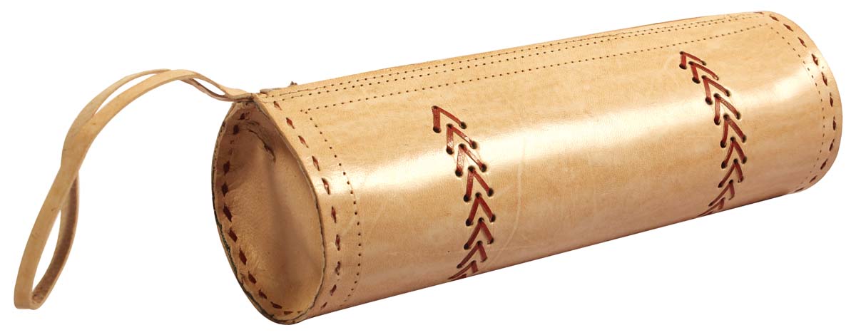 Wholesale Wristlets – Beige 8" Duffle Wristlet – Handmade in Genuine Leather – Zipper Closure – Multi-Utility Accessories