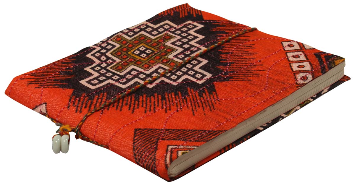Wholesale Journals & Notebooks – Hand-Bound – Orange & White Cover – Handmade Paper – Journals in Bulk