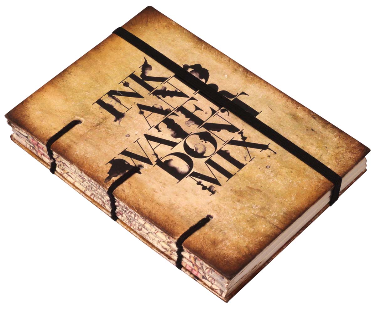 6” Rustic-Look Hardcover Writing Journal with Handmade Papers – Brown with Quote & Elastic Band Closure – Thoughtful Gifts