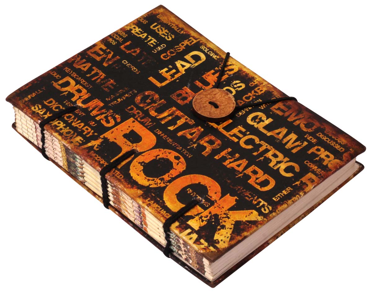 7” Inspiring Hardcover Writing Journal / Notebook with Handmade Papers – Colorful Digital Print & Button-Thread Closure – Diaries in Bulk at Wholesale