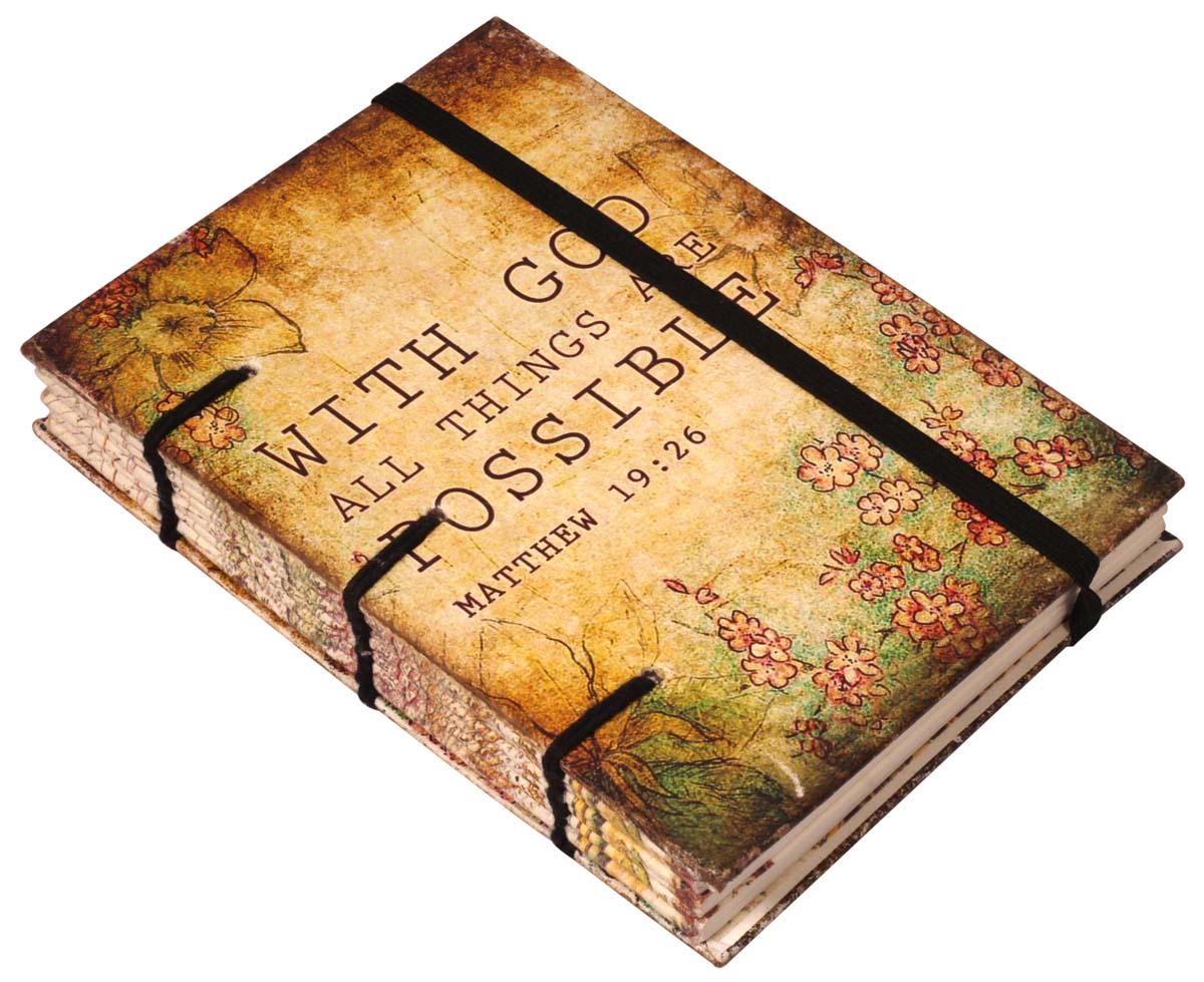 6” Inspiring Hardcover Writing Journal / Notebook with Handmade Papers – Quote from Bible in Digital Print – Diaries in Bulk at Wholesale