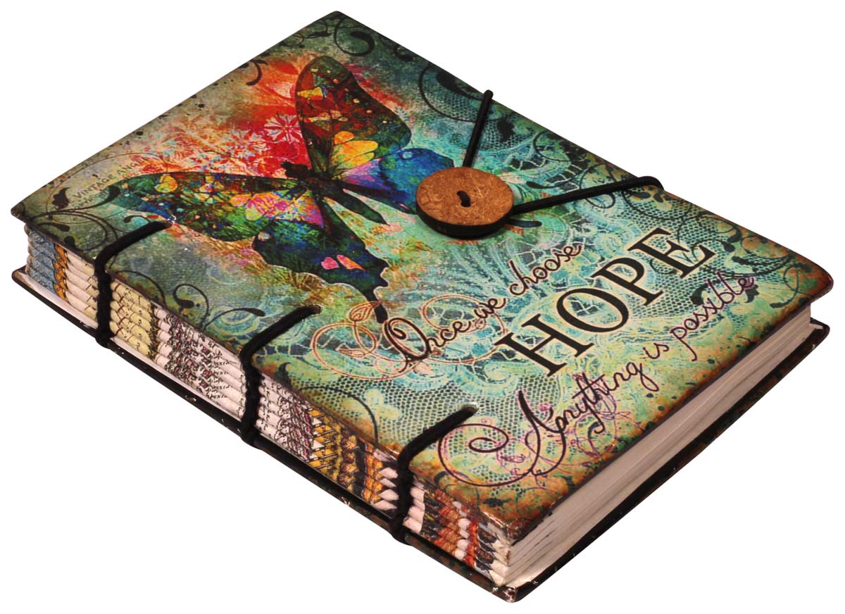 6” Hardcover Writing Journal / Notebook with Handmade Papers –Digital Printing of Positive Thought – Diaries in Bulk at Wholesale