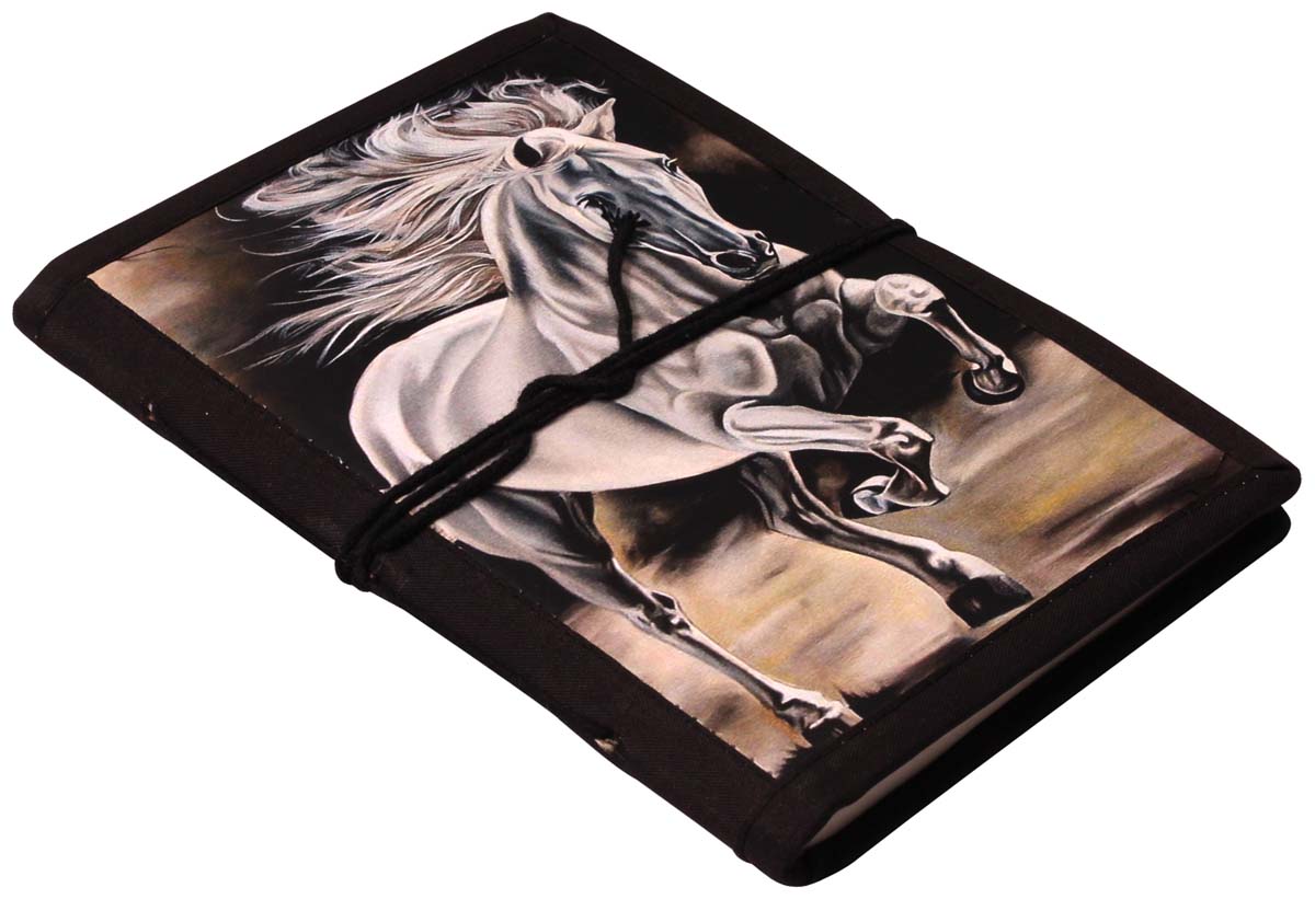 6” Hand-Crafted Horse Journal / Writing Notebook in Bulk at Wholesale – Colorful Digital Print - Hardcover – Black Thread Closure – Creative Diaries from India