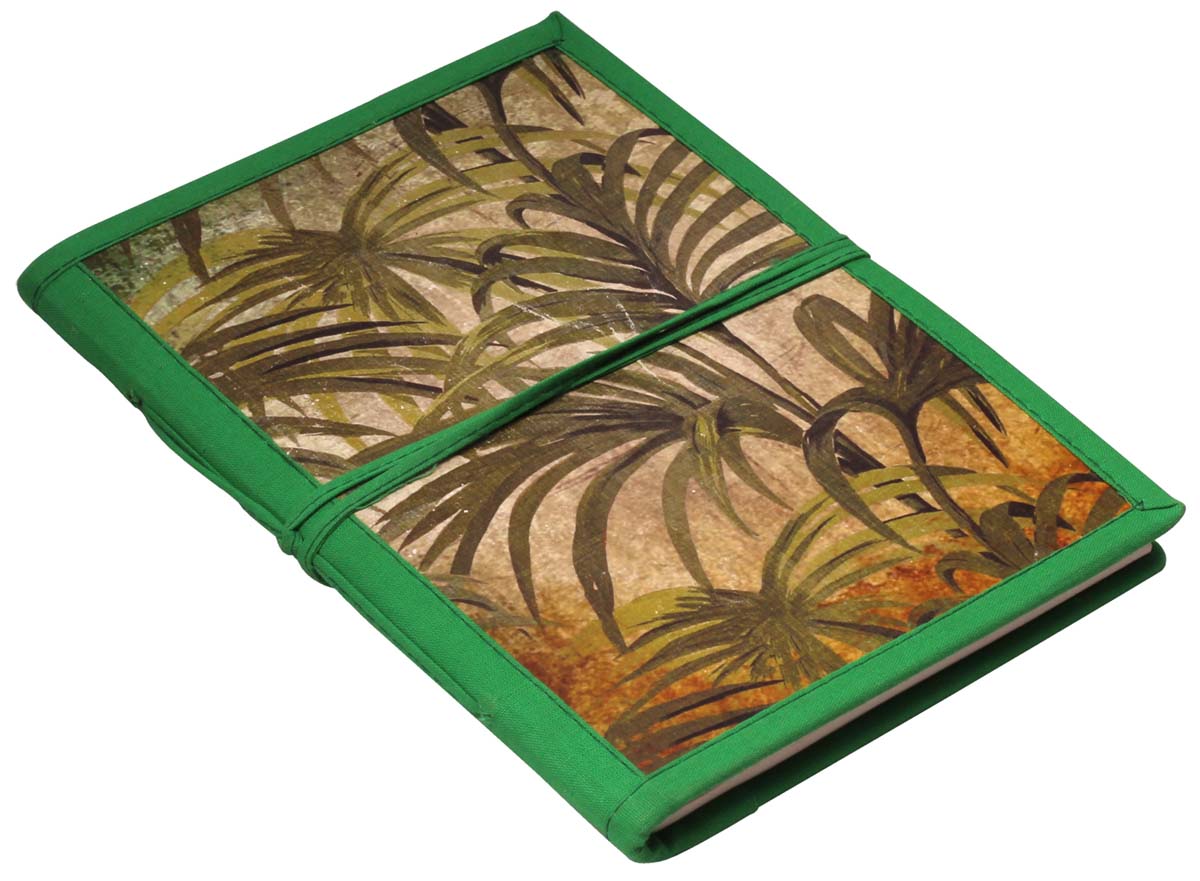 6” Hand-Crafted ‘Palm-Plant’ Journal / Writing Notebook in Bulk at Wholesale – Digital Print - Hardcover – Green Thread Closure - Artistic Diaries