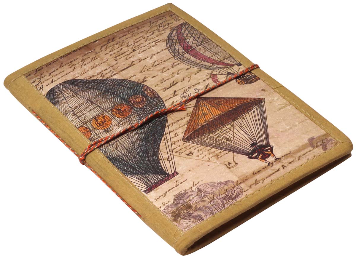 7” Hand-Crafted Parachutes Journal / Writing Notebook in Bulk at Wholesale – Digital Print - Hardcover – Thread Closure - Artistic Diaries