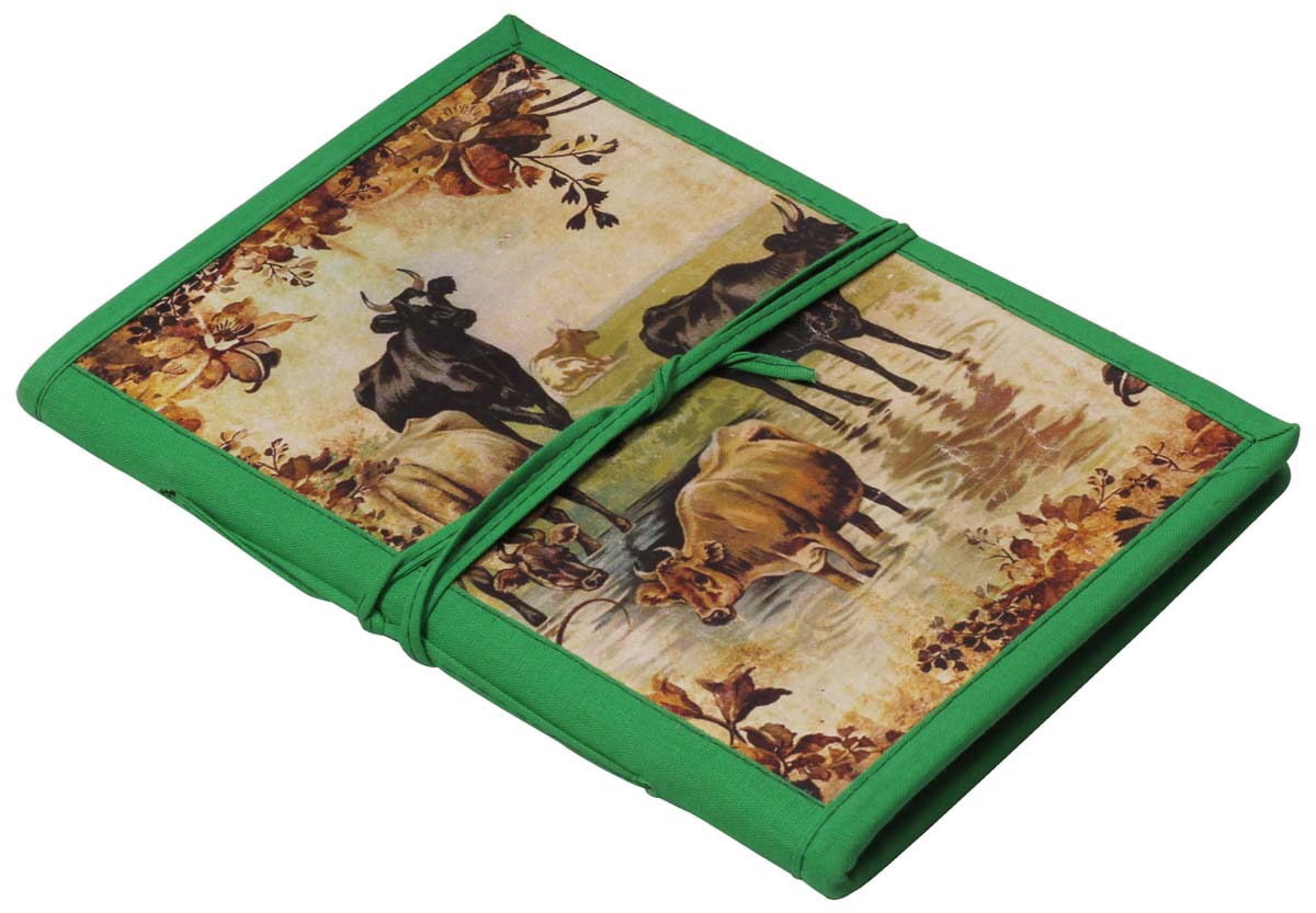 7” Scenic Writing Journal in Bulk at Wholesale – Digital Print Hardcover - Handmade Papers – Thread Closure – Artistic Notebooks from India