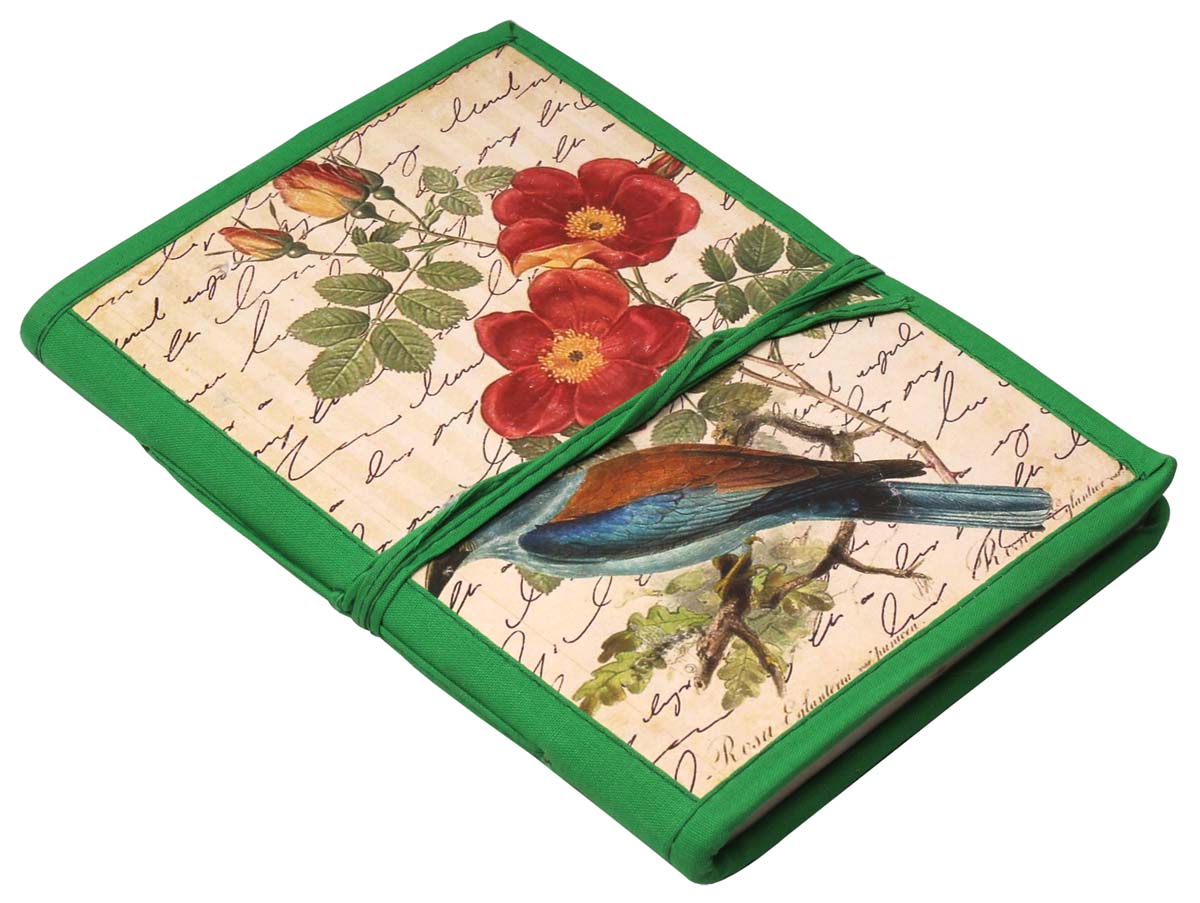 8” Bluebird Writing Journal in Bulk at Wholesale – Digital Print Hardcover - Handmade Papers – Thread Closure – Artistic Notebooks from India