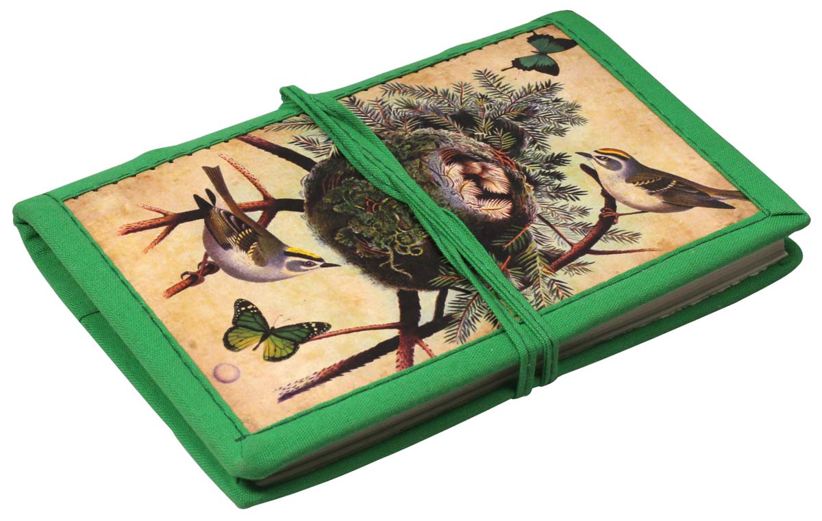 8” Birds Nest Writing Journal in Bulk at Wholesale – Digital Print Hardcover - Handmade Papers – Thread Closure – Artistic Notebooks from India