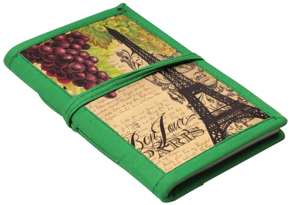 7” Bonjour Paris Writing Journal in Bulk at Wholesale – Digital Colorful Print Hardcover - Handmade Papers – Thread Closure – Artistic Notebooks from India