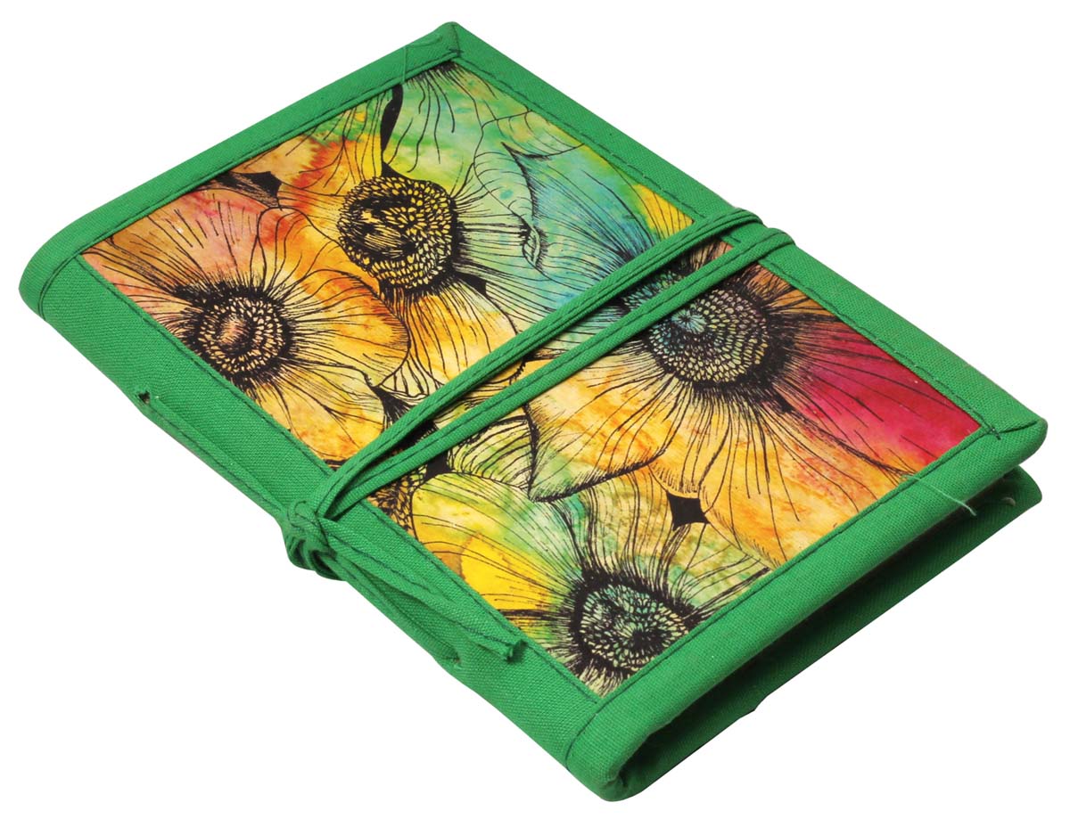 6” Floral Writing Journal in Bulk at Wholesale – Digital Colorful Print Hardcover - Handmade Papers – Thread Closure – Artistic Notebooks from India