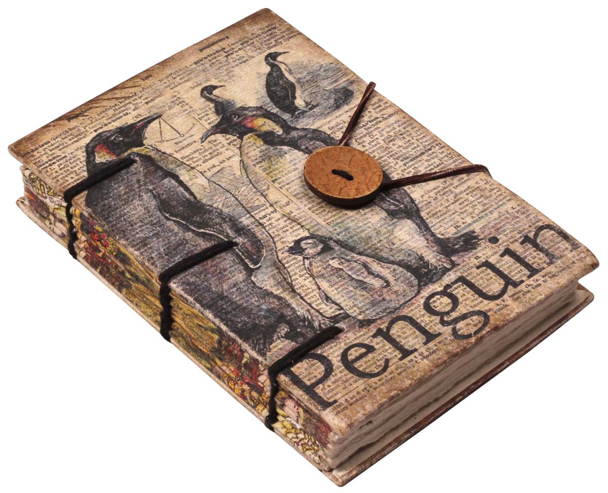 6” Penguins Travel Journal in Bulk at Wholesale – Digital Print Hardcover - Handmade Papers – Artistic Notebooks from India