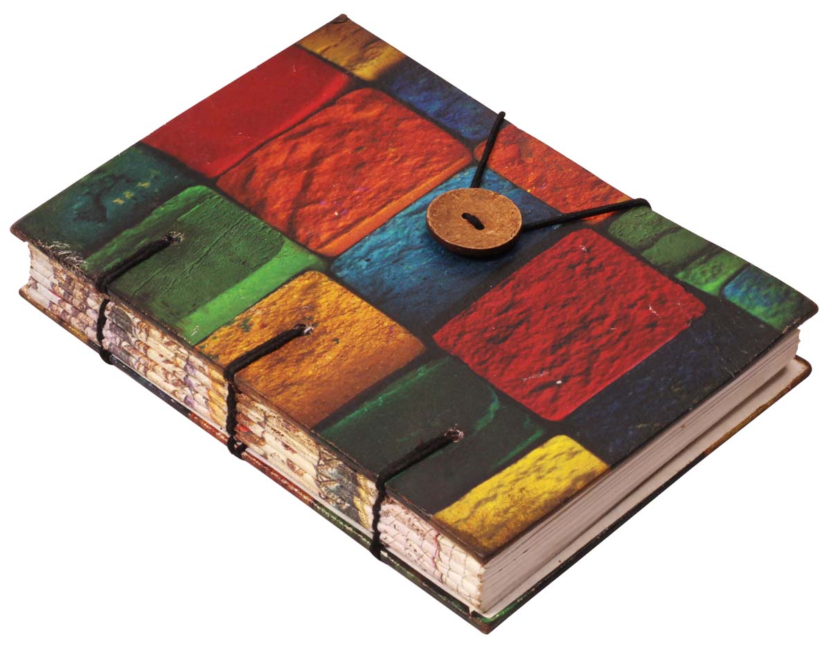 7” Colorful Stones Writing Journal in Bulk at Wholesale – Digital Print Hardcover - Handmade Papers – Artistic Notebooks / Gifts for Friends