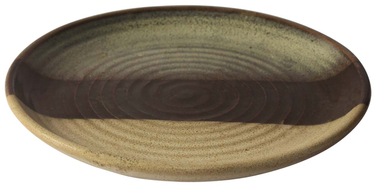 7.5” Hand-Thrown Ceramic Serving Platter in Bulk at Wholesale – Studio-Pottery – 3 Textured Tones – Elegant Home & Kitchen Accessories