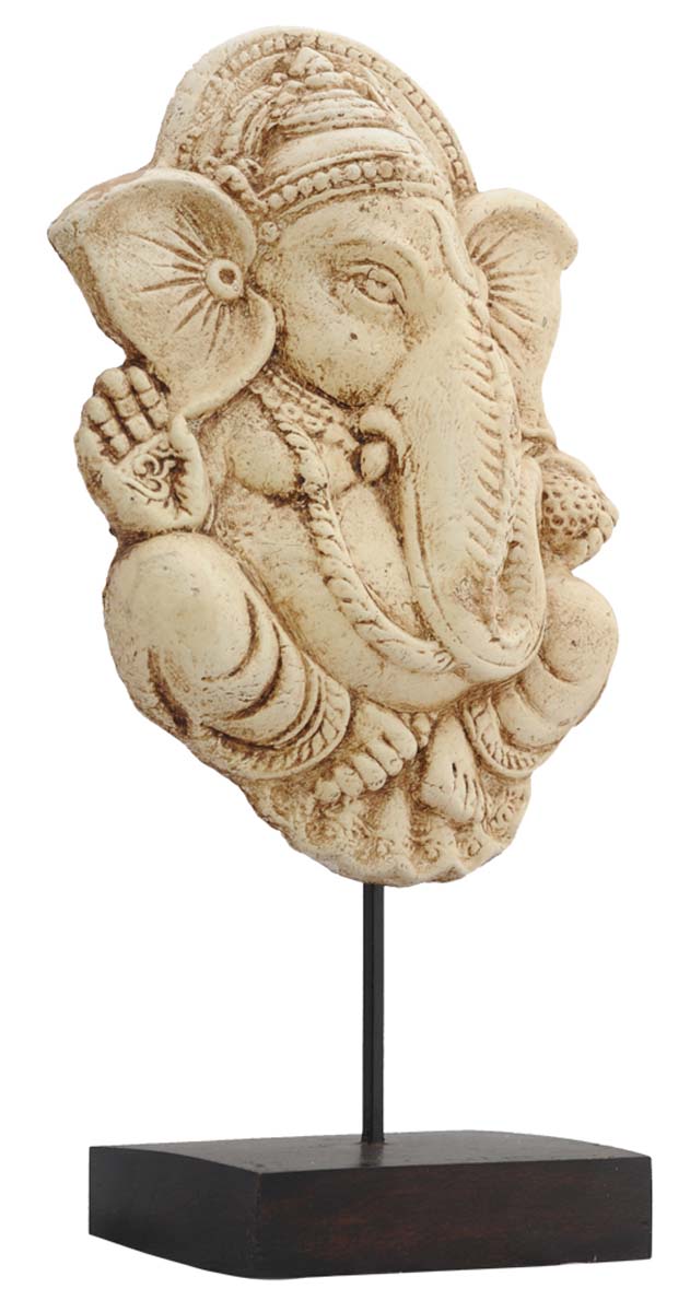 Bulk Wholesale Lord Ganesha Sculpture in Wood & Papier Mache – Handmade 15” God Figurine / Statue Mounted on Wooden Plinth – Auspicious Home / Office Décor from India