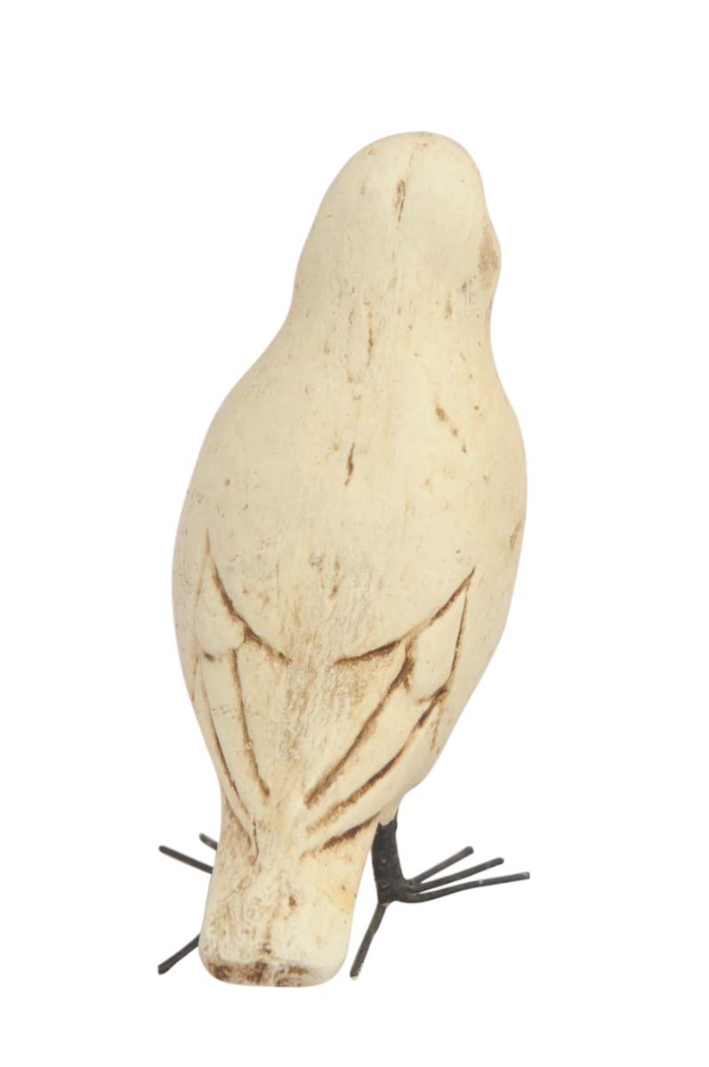 Wholesale Sparrow Figurine & Statue in Papier Mache Art - Buy in Bulk Handmade 5.6” Off-White Sparrow Sculpture from India - Good Luck Sculptures - Home & Office Decor