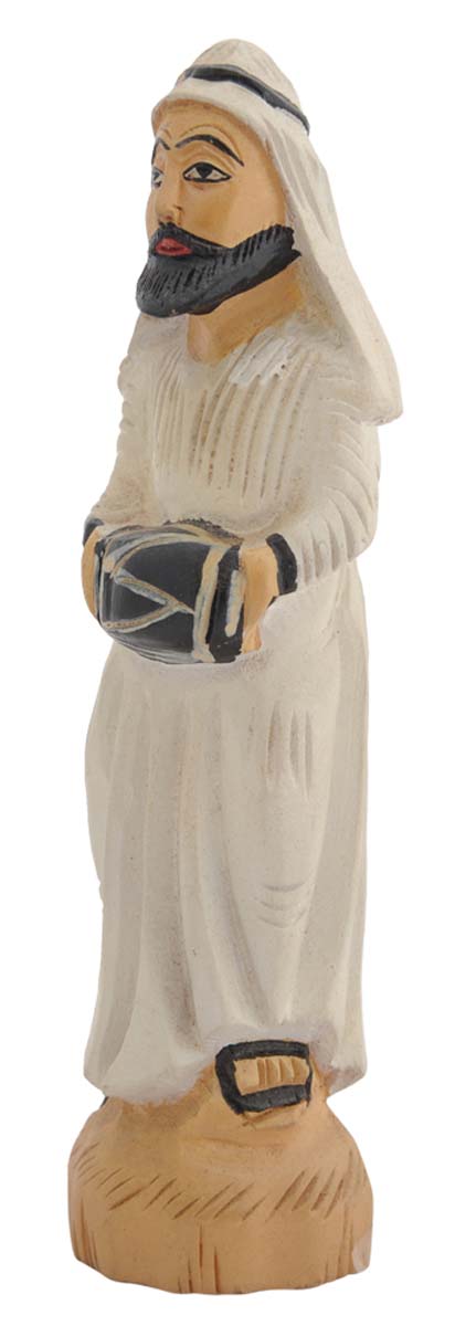 Bulk Wholesale Arabian Man Sculpture in Kadam-Wood – Hand-Crafted 6” Statue of a Man Playing Instrument – Ethnic-Look Home Décor from India
