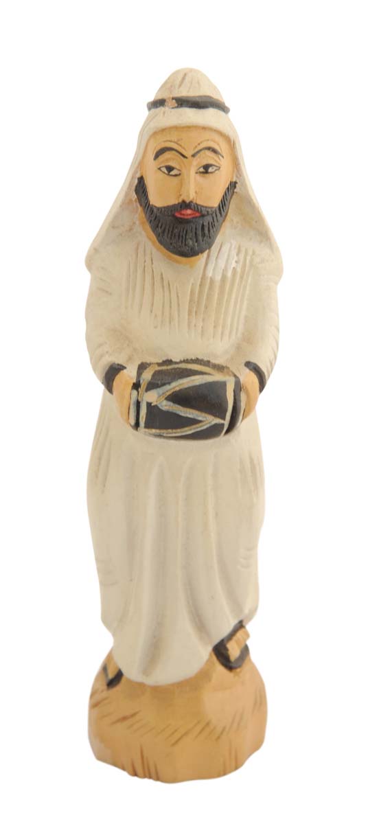 Bulk Wholesale Arabian Man Sculpture in Kadam-Wood – Hand-Crafted 6” Statue of a Man Playing Instrument – Ethnic-Look Home Décor from India