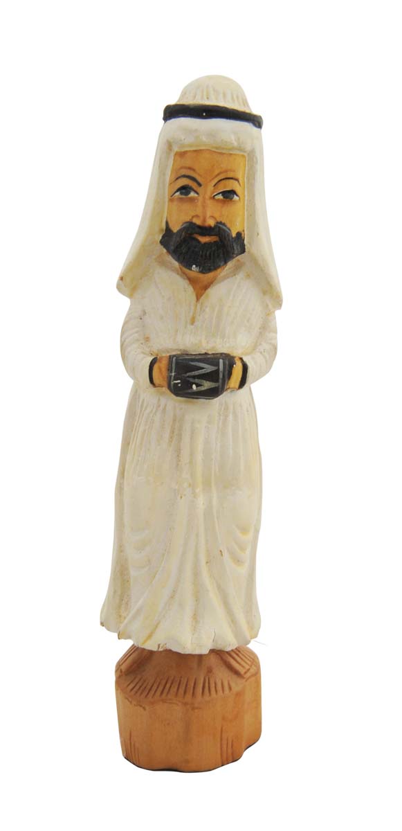 Bulk Wholesale Arabian Man Sculpture in Kadam-Wood – Hand-Crafted 7” Statue of a Man Playing Instrument – Ethnic-Look Home Décor from India