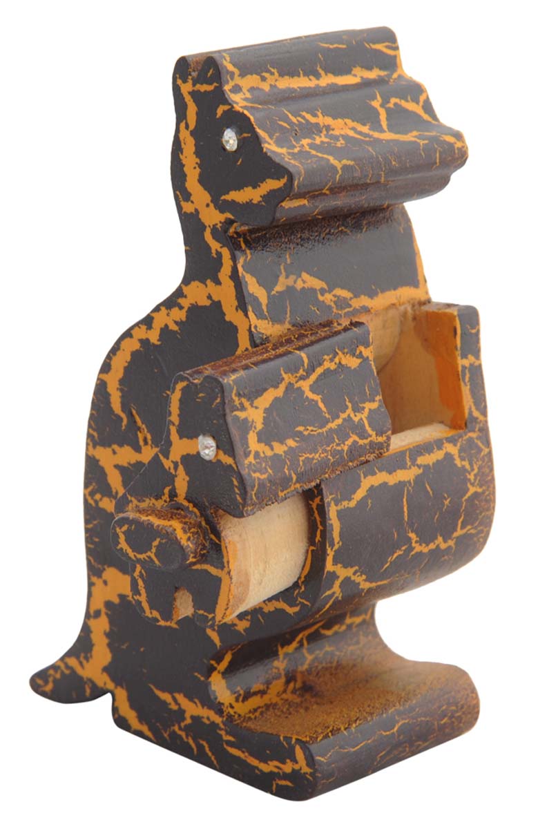 Kangaroo Shape 5” Jewelry Box in Bulk - Wholesale Hand-Crafted Artistic Box in Yellow & Brown from India