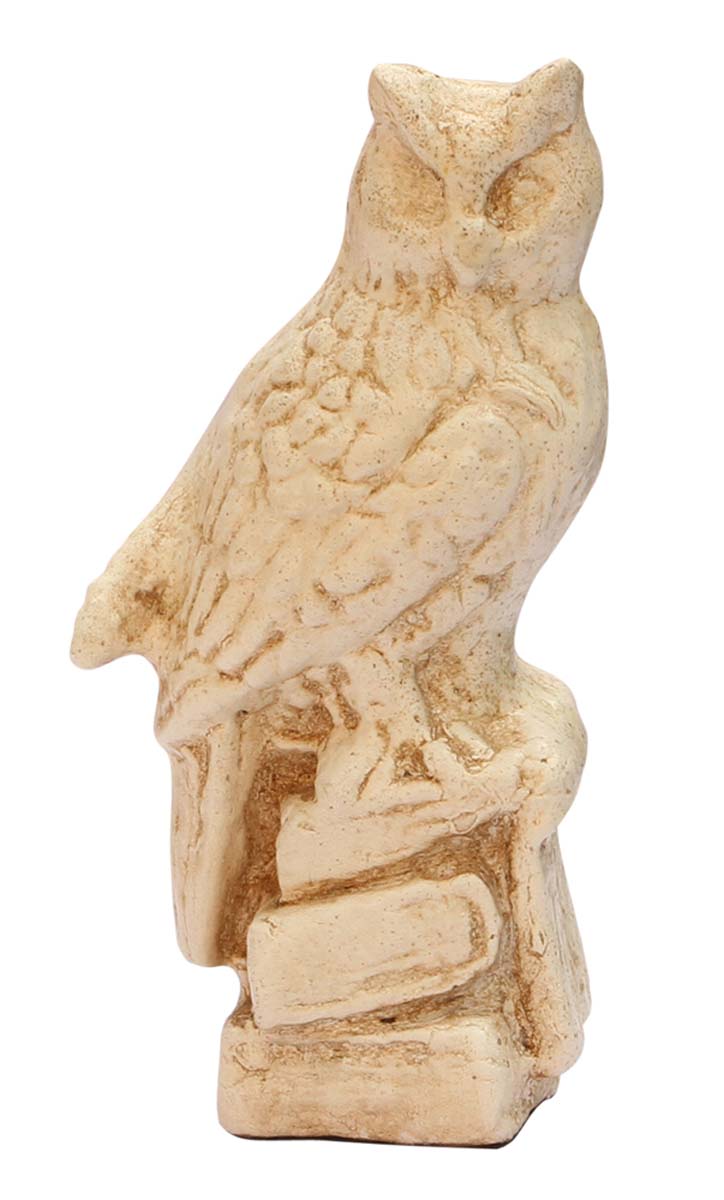 Wholesale Owl Figurine & Statue in Papier Mache Art - Buy in Bulk Handmade 5” Off-White Owl Sculpture from India - Good Luck Sculptures - Home & Office Decor