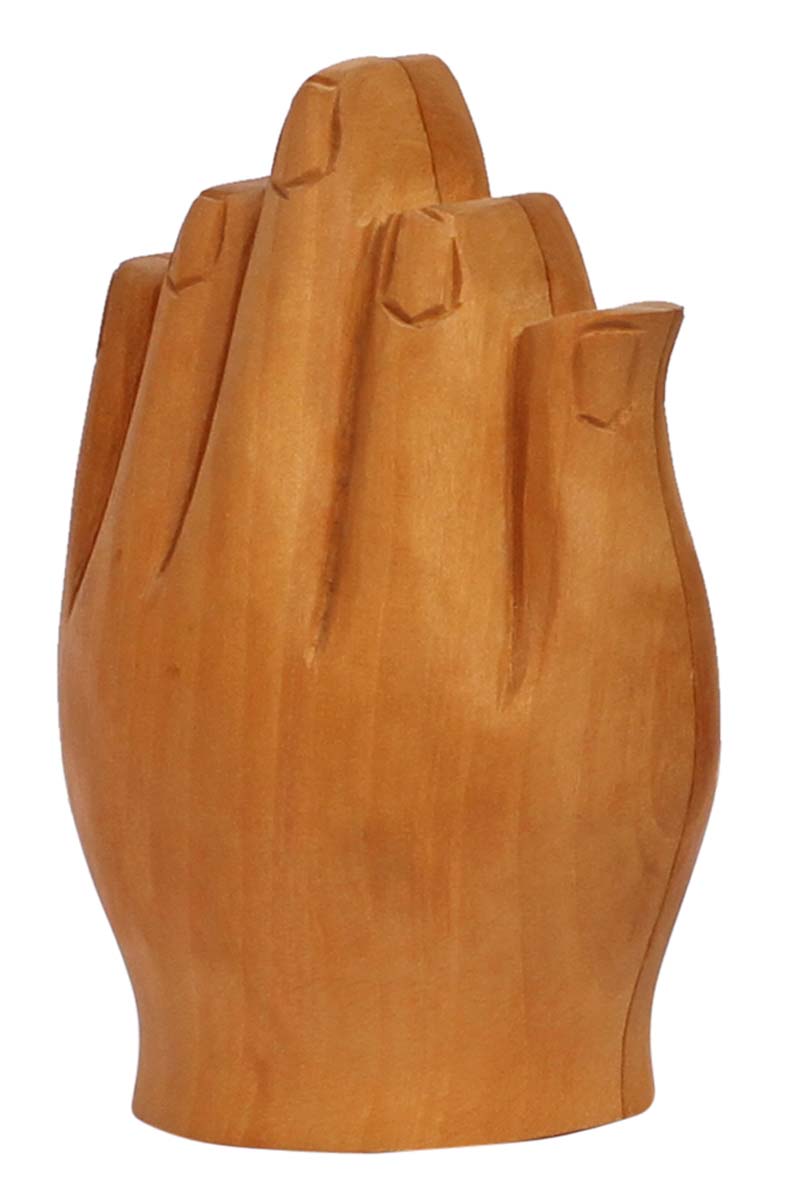Wholesale 4” Hand Carved Lord Jesus & Mother Marry Figurine/Statue Inside Namaste Pose Statue - Bulk Buy Home Decor Item with Intricate Carving in Wood from India