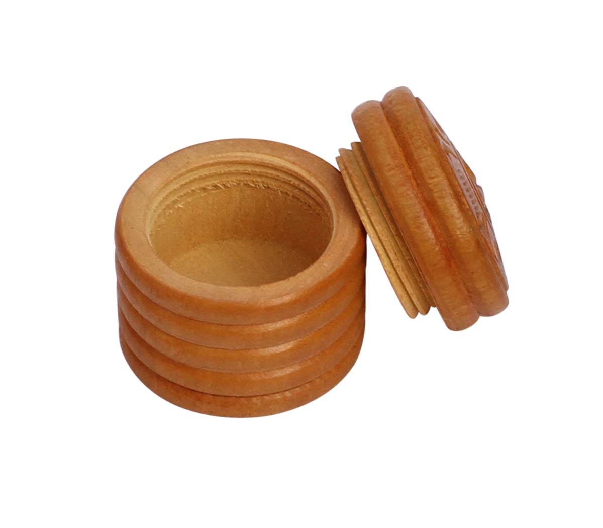 Source 1.4” Ring Holder /Jewelry Box in Bulk - Wholesale Handmade Ring Holder/Keepsake with a Lid in Wood Enhanced with Circular Rings Design from India