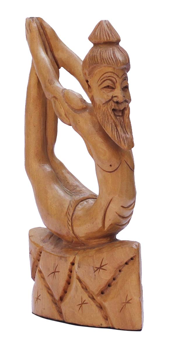 Wholesale Handmade Yoga Statue/Figurine of Sage Patanjali (Father of Yoga) - Buy in Bulk Handmade 6.2 Inch Patanjali Rishi Statue Doing Dhanurasana - Good Luck Sculptures - Home & Office Decor