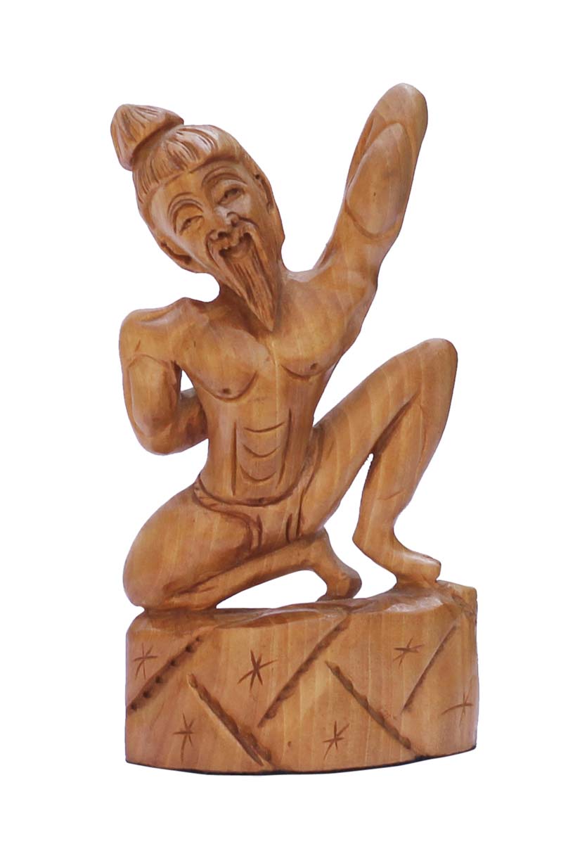 Wholesale Hand-Carved 6” Statue of ‘Yoga Guru Doing Yoga Asan’ in Kadam Wood – Ethnic-Look Statues from India